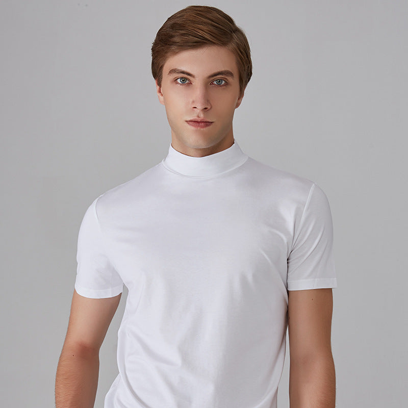 Férfi magas nyakú Slim Fit póló