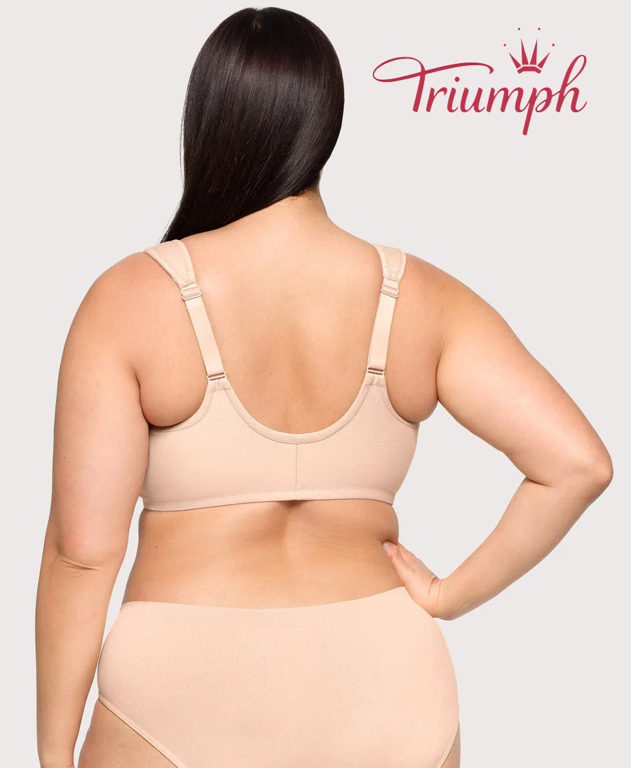 Triumph - (3 darabos) Pamut melltartó hímzett csipkével, elöl záródó