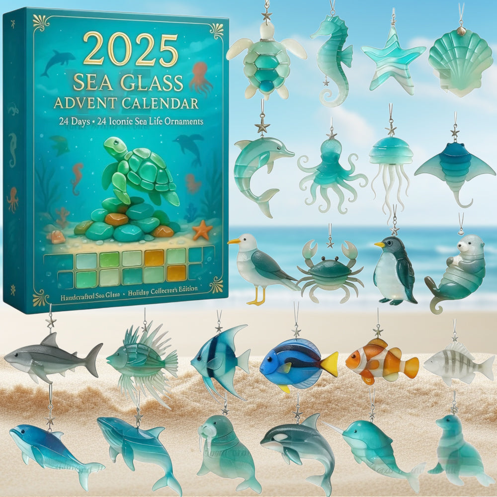 🎁🐟Tengeri üvegből készült adventi naptár tengeri élővilág témával 2025-re🎁