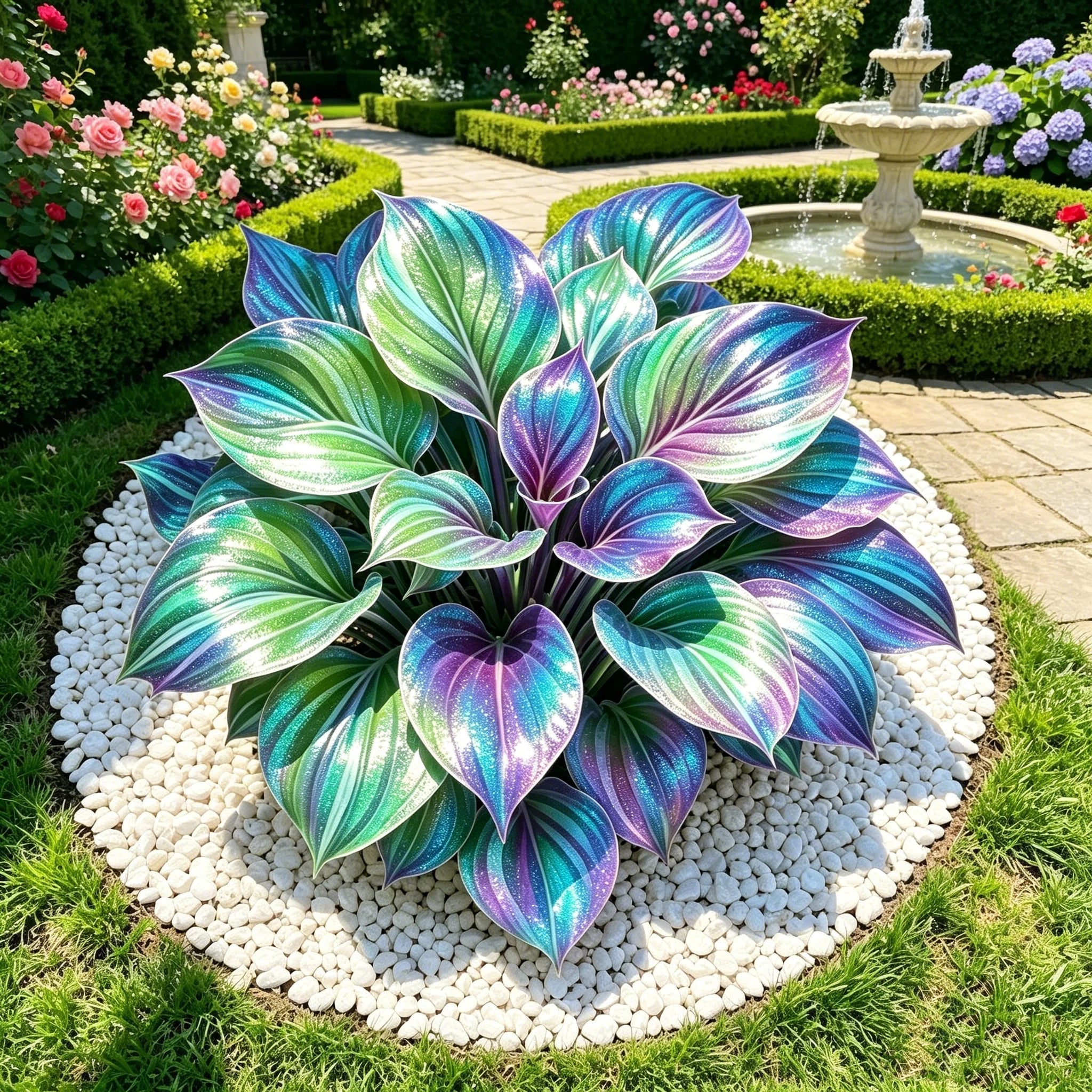 💎 Ritka, többszínű, opál hosta 🌿 Lenyűgöző lombozat, amely egész szezonban csillog