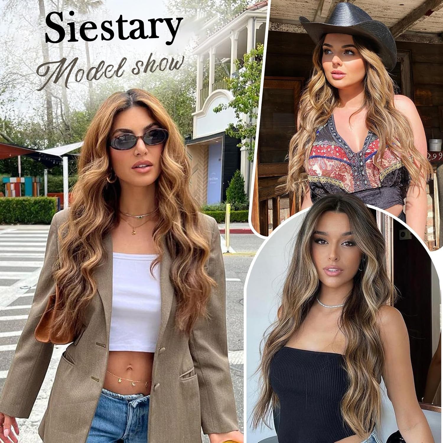 💖 50% KEDVEZMÉNY MOST! 💁 Nők Gradiens Hosszú Hullámos Paróka - Természetes Hatású, Állítható Sapkával, Hőálló Szálakkal a Napi Stílushoz 🌟📦