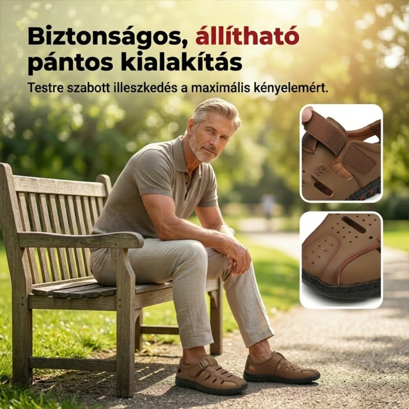 Stílusos bőr szandál