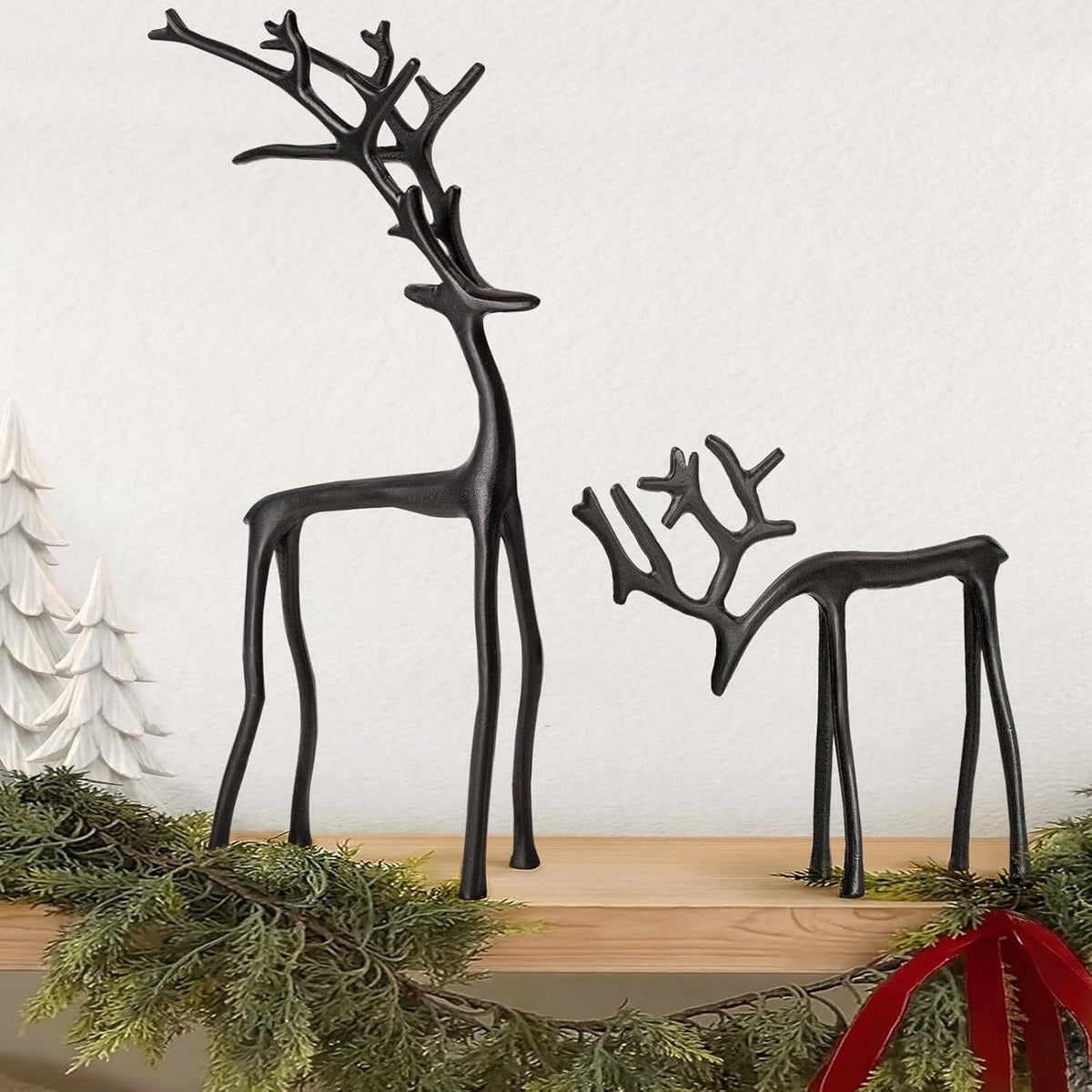 🎅Karácsonyi bestseller 🦌 Fekete rénszarvas figura, karácsonyi dekoráció