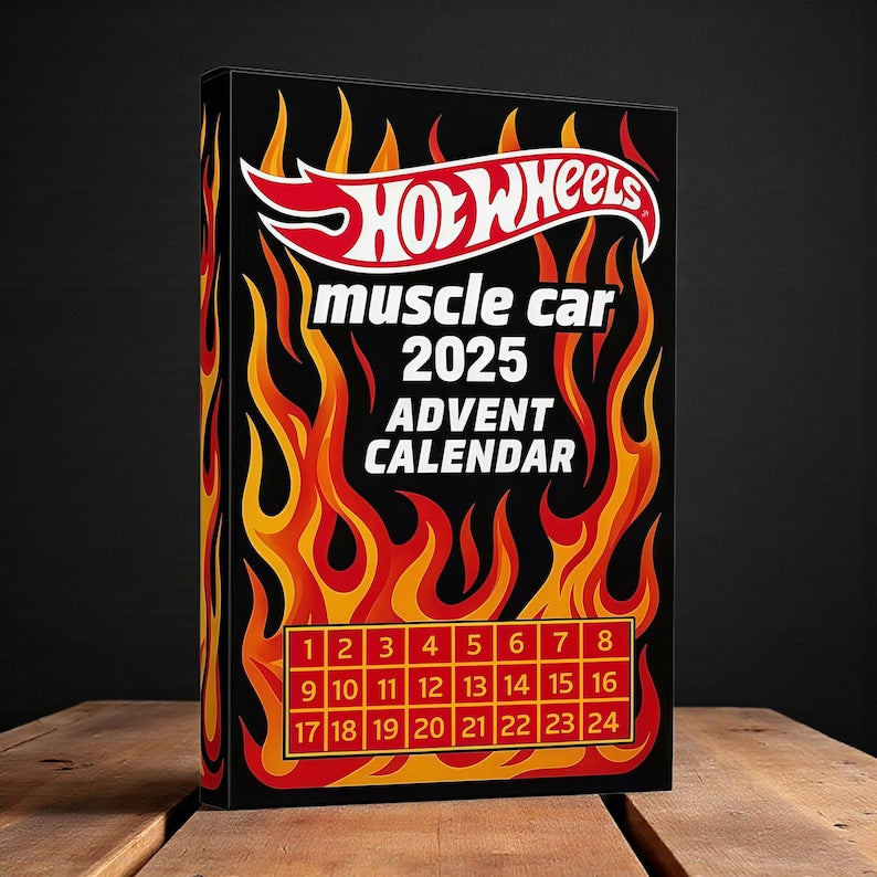 🔥Kiváló ajánlat - 50% kedvezmény🔥 - 🚗Hot Wheels Muscle játékautó adventi naptár - 24 nap 2025🎄
