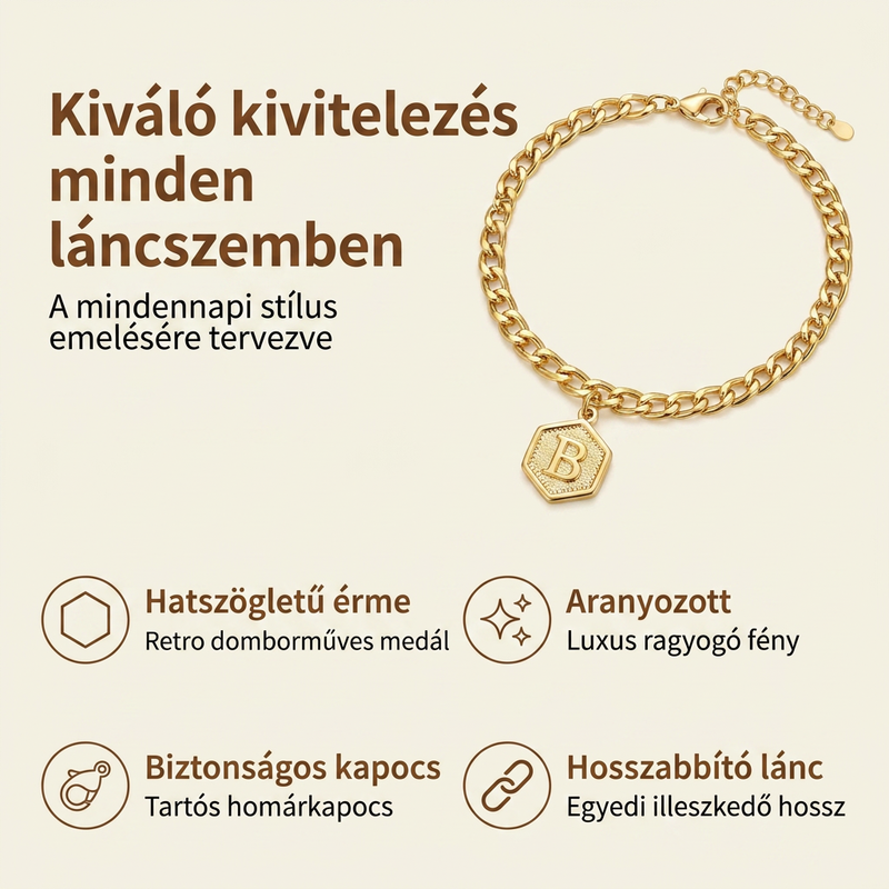 ✨ Aranybetűs és fügés lánc – személyre szabott betűvel, elszíneződésnek ellenálló és állítható hosszúságú – tökéletes nyári viselethez vagy ajándéknak 👣