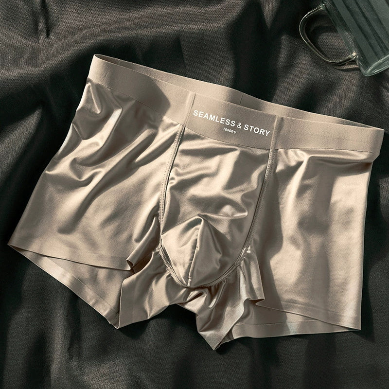 (3 db.) Elegáns Ice Silk Férfi Alsónemű a Mulberry Silk antimikrobiális férfi boxeralsóitól