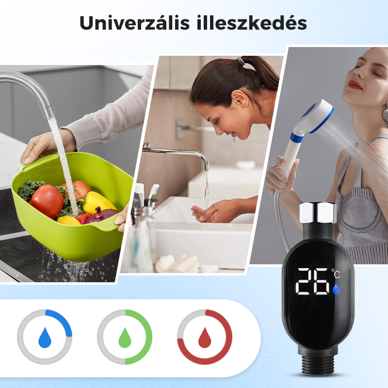 💧Zuhanyhőmérő🌡️ Nincs több találgatás – azonnali hőmérséklet! 🚿