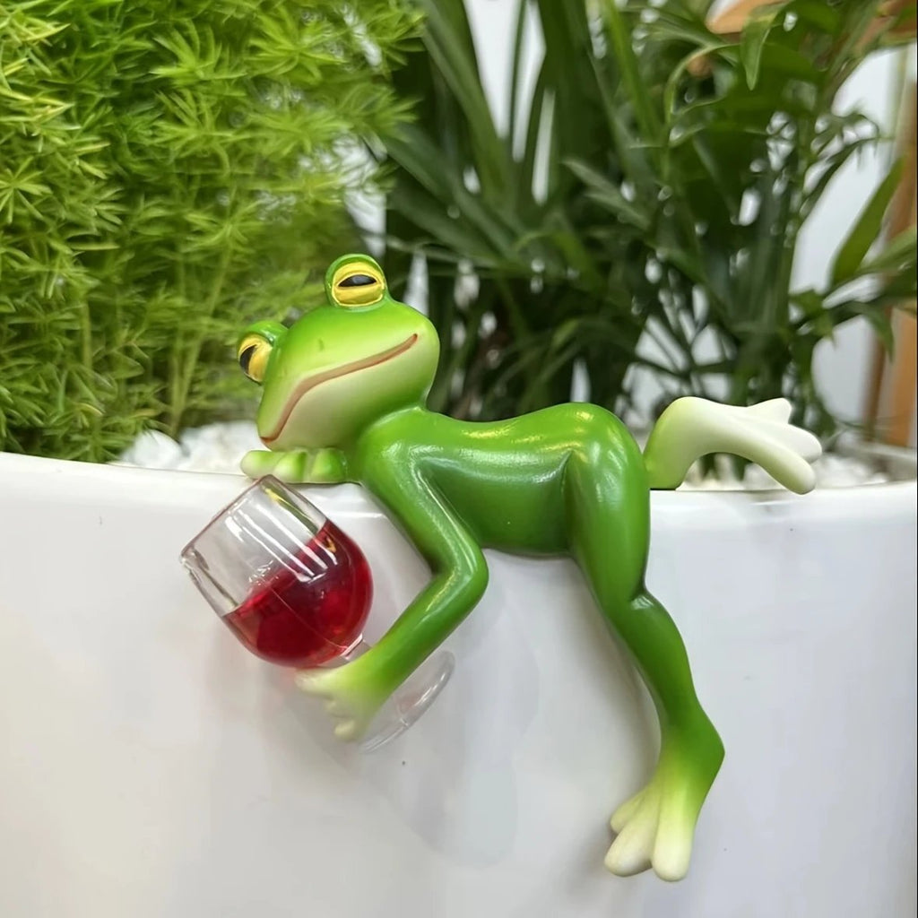 🔥 NAGY AKCIÓ 🐸🍷 Függesztett virágcserép dísz – Béka