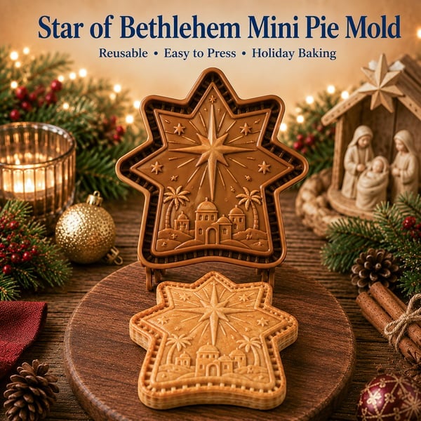 ✝️ Karácsonyi süteményformákból álló mini szett, hit és jászol motívumokkal | Újrafelhasználható formák a hagyományos ünnepi sütéshez 🥧✨
