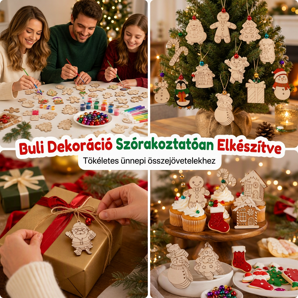 🎄 DIY karácsonyi fadíszítő készlet – Tollakkal és csengőkkel, kreatív ünnepi dekoráció ✨