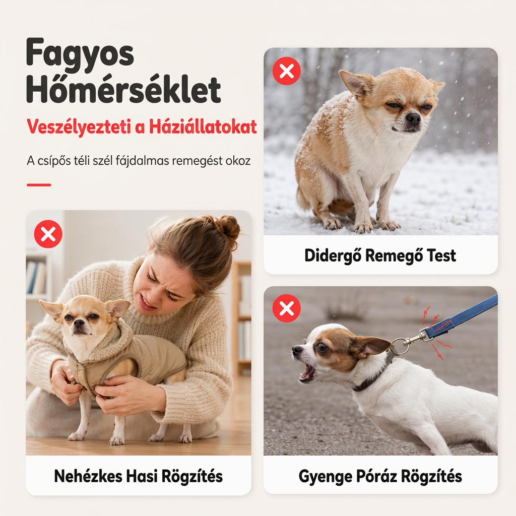 🐾 ✨ Kapucnis kutyakabát – béléses gyapjúval, szélálló 🧥