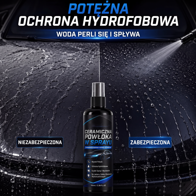 🚗✨ Nano-kerámia bevonat spray – Vízlepergető autófesték-védelem és tükörfényes felület
