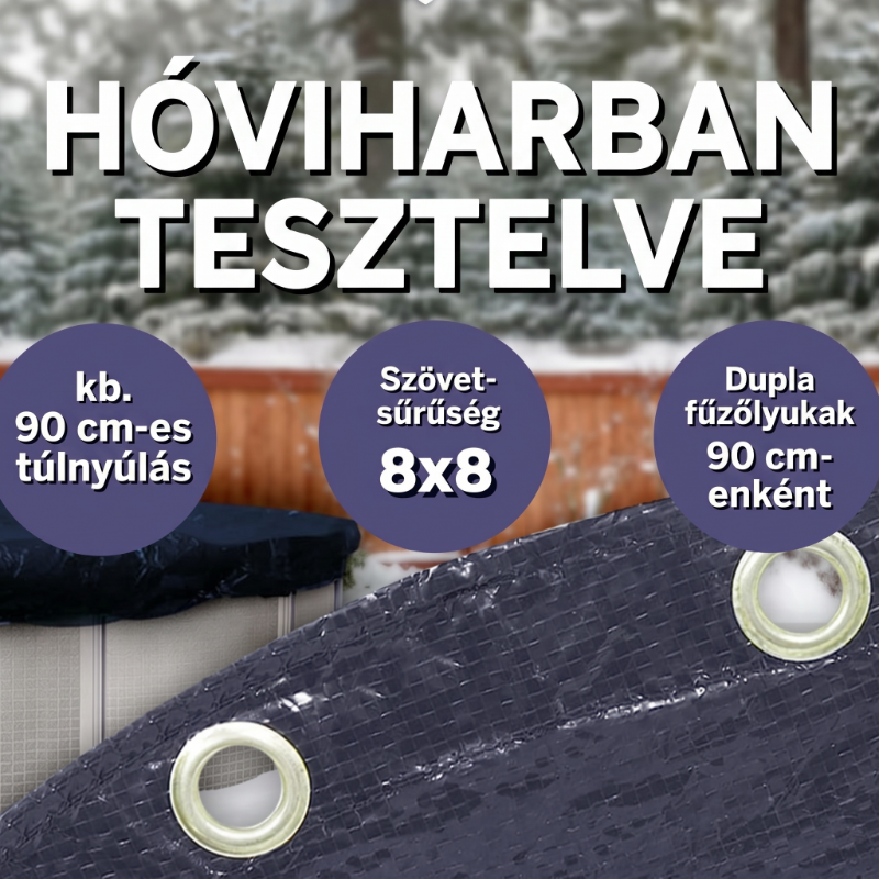 🏊 210DOxford-szövetből készült medencefedél | Vízálló, UV- és szélálló – utánvéttel ✨