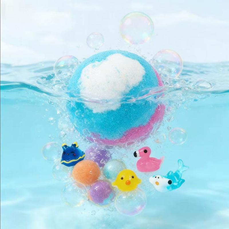 🔥🛁 Természetes fürdőbombák gyerekeknek megabuborékokkal és egy meglepetéssel belül 🥚✨12 db [1 csomag]