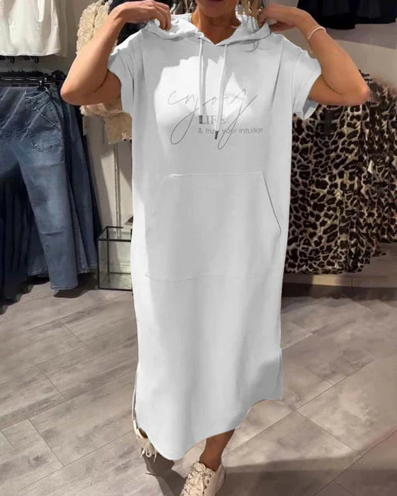 💥🔥👗[S-5XL]2025 új nyári stílusú laza, kényelmes és légáteresztő nagyméretű pulóverruha
