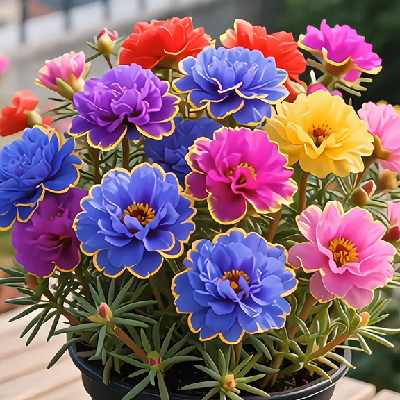 Aranycsipke portulaka🌸✨ Gyönyörű, dupla virágok a könnyed nyári színekért