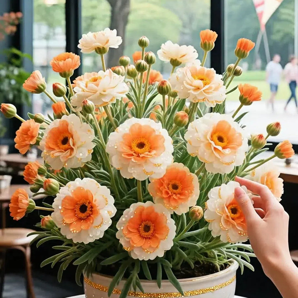 Aranycsipke portulaka🌸✨ Gyönyörű, dupla virágok a könnyed nyári színekért