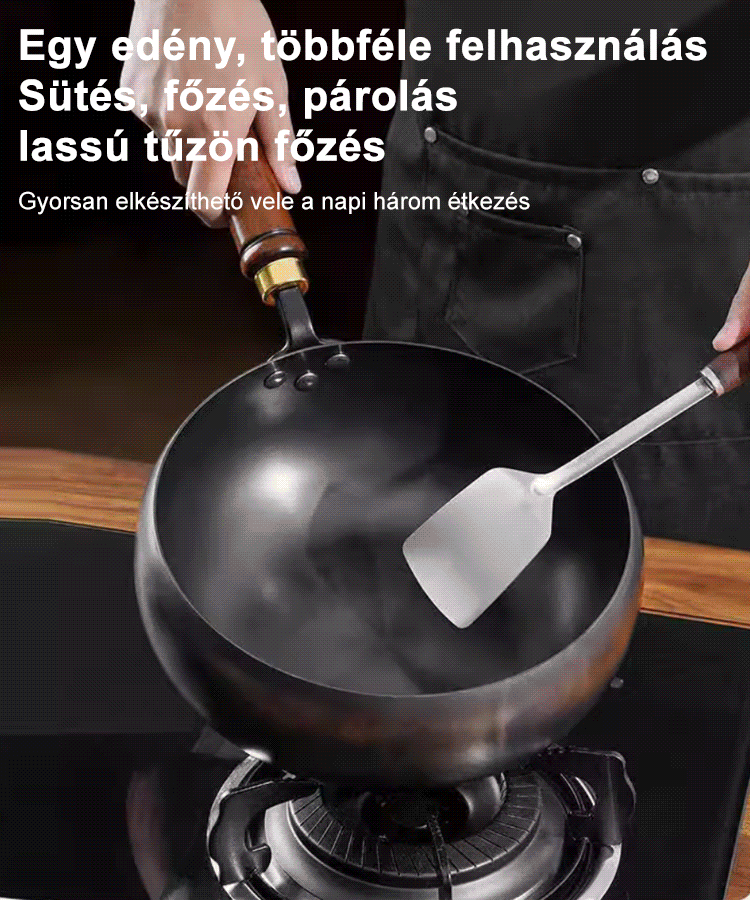【Bevonat nélküli egészséges edény】Vasat pótoló tiszta vas tapadásmentes serpenyő