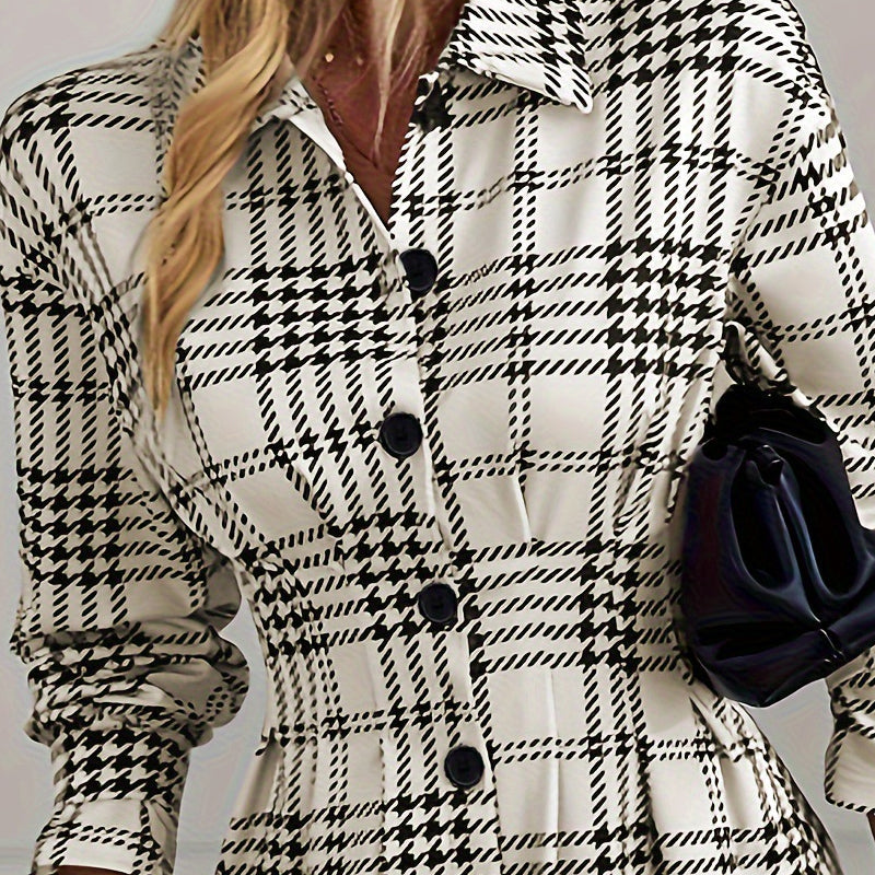 [S-2XL]👗Francia tartan ruha