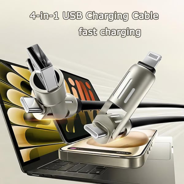 🔥4 az 1-ben USB töltőkábel, gyors töltés⚡