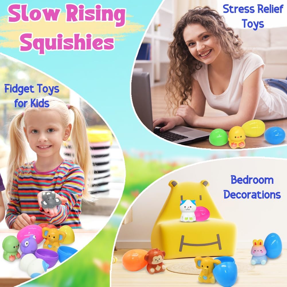 🎁12/24 DB Húsvéti tojás előretöltött, lassan kelő squishy játékok