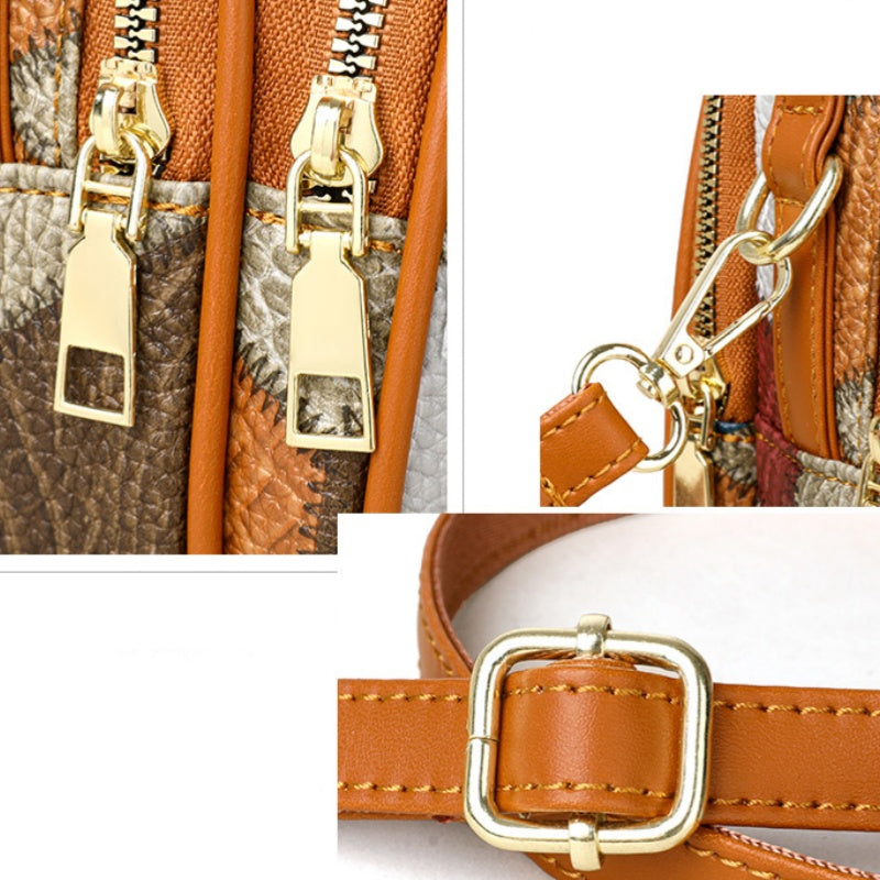 Női vintage geometrikus mintás crossbody táska