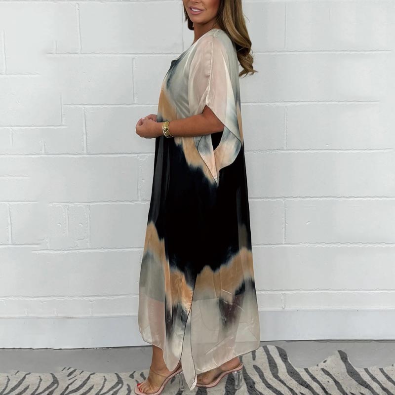 ✨【S-4XL】Kényelmes női szürke sifon ruha