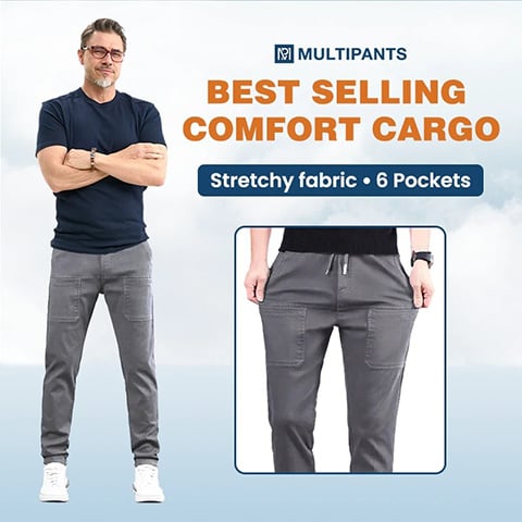 👖🔥 MultiPants – Extra Rugalmas & Strapabíró Sokzsebes Férfi Cargo Nadrág | Maximális Kényelem