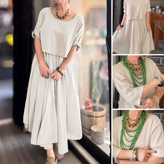 【S-5XL】👗Egyszínű hosszú szoknya szett