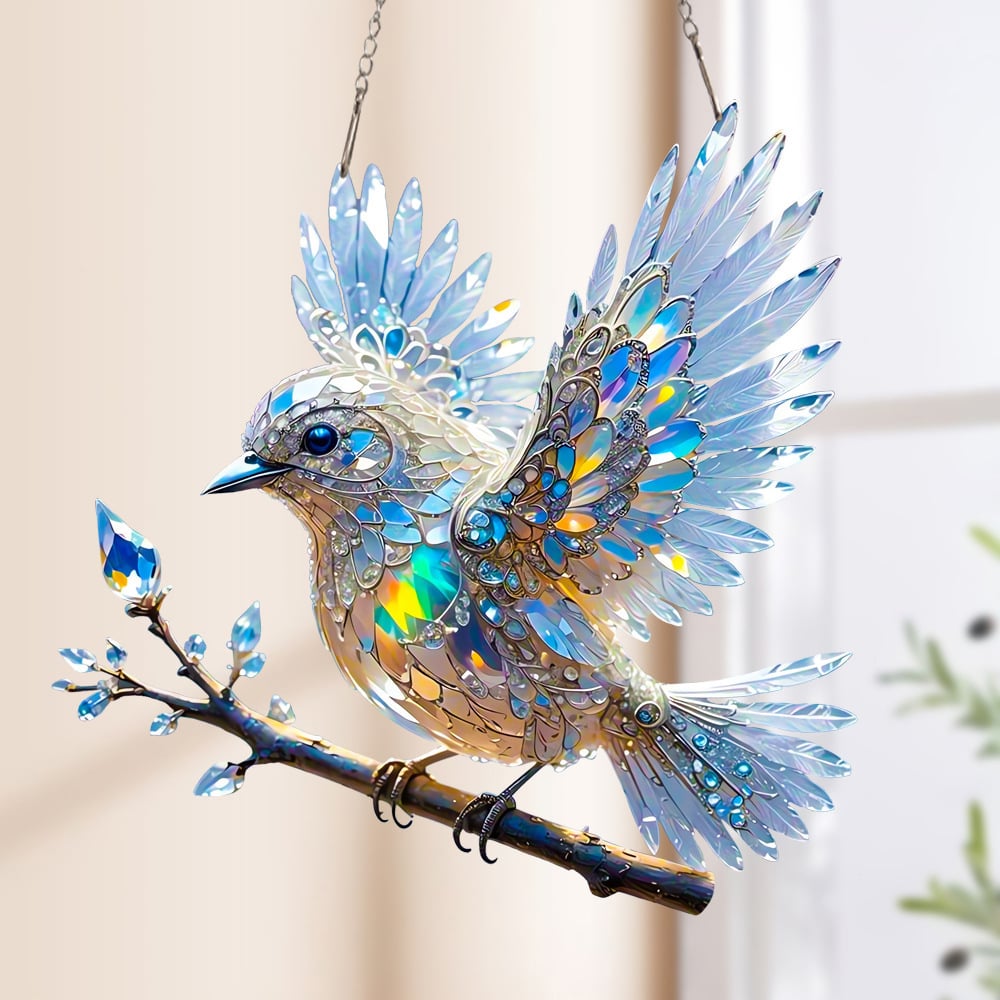 🎁🐦Kristály Égszínkék Madaras Színes Művészeti Ékszerek
