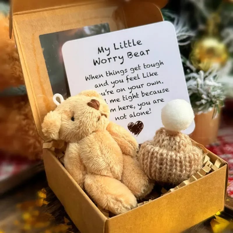 🔥🧸Kézzel készített mini plüssmackó dobozban