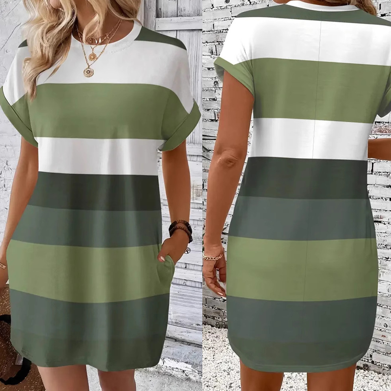 👗Lezser női ruha kerek nyakkivágással