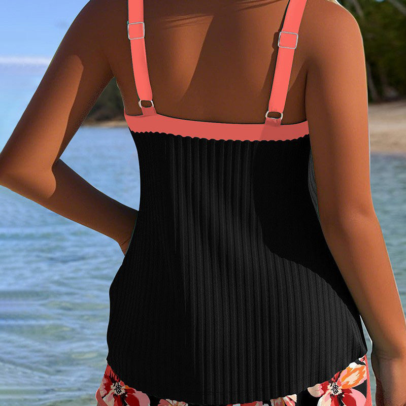 【S-3XL】👙Nyomtatott fürdőruha felső és rövidnadrág szett