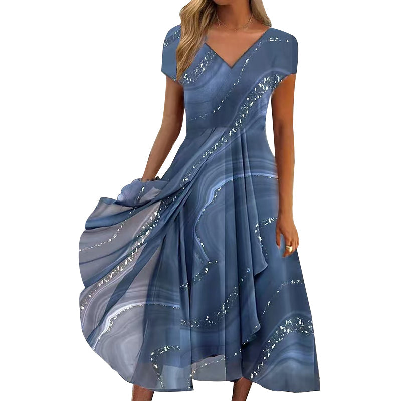 🎀 Lengő maxi ruha V-nyakkal