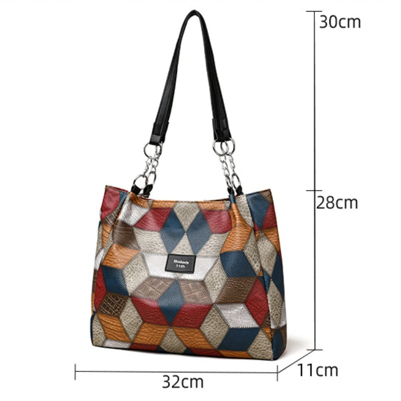 👜Nagy kapacitású geometrikus mintás táska