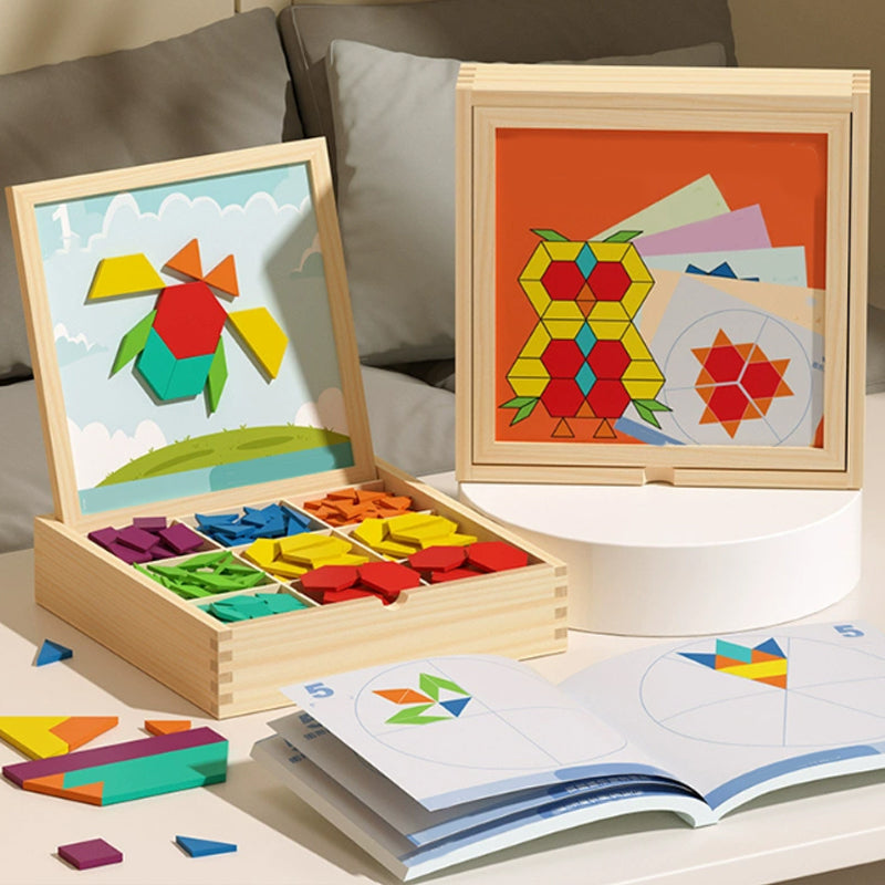 🎁 A tökéletes ajándék! Mágneses fa puzzle készlet mágneses mintákkal 🧠🧩