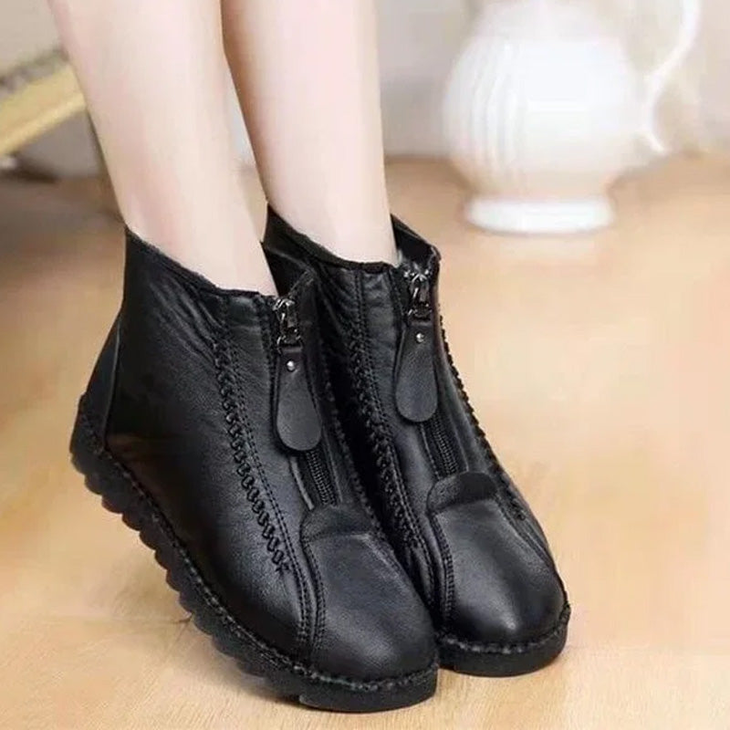 ❄️ Női Téli Meleg Cipzáras Bokacsizma 👢💕