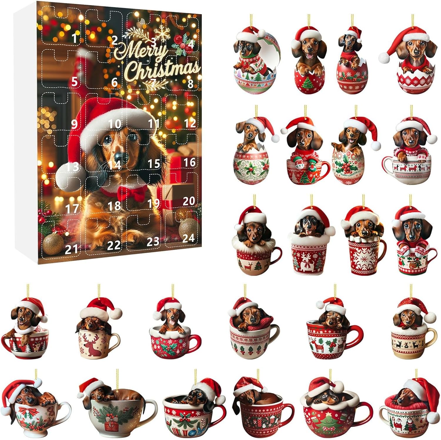 🎅2025 Karácsonyi tacskó adventi naptár🎁
