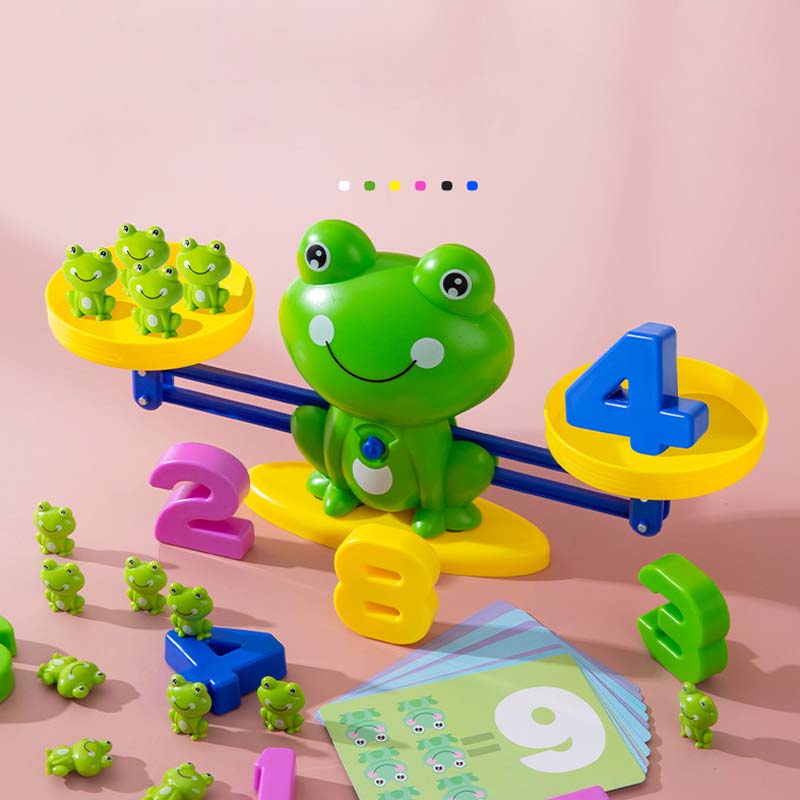 🐸Gyerekjáték-készlet rajzfilmállatokkal és mérlegekkel