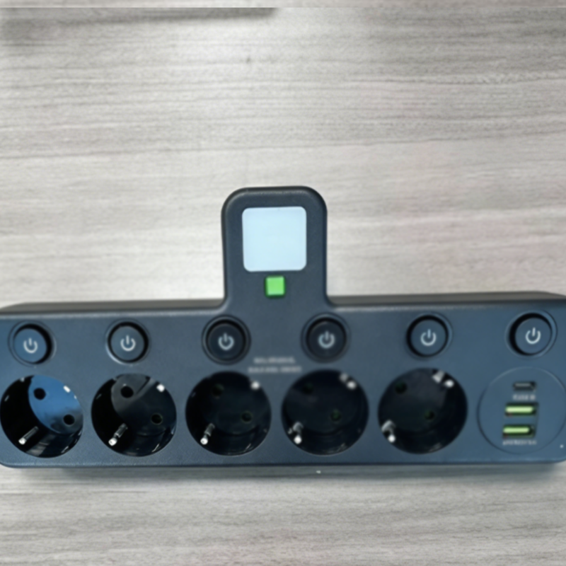 ⚡Okos tápkábeles kiegészítő USB-portokkal (EU dugó)