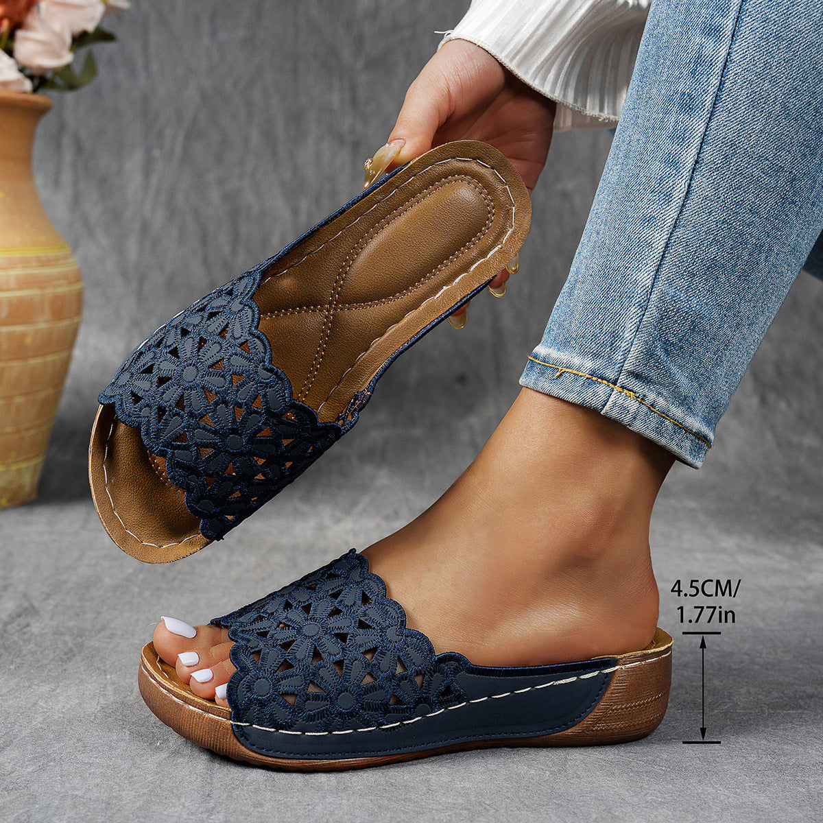 🌸 Lélegző, ortopédiai papucs nőknek nyitott orral, puha párnázással és boltozati támasztással | Egész napos kényelem, talpi fájdalomcsillapítás 👣✨